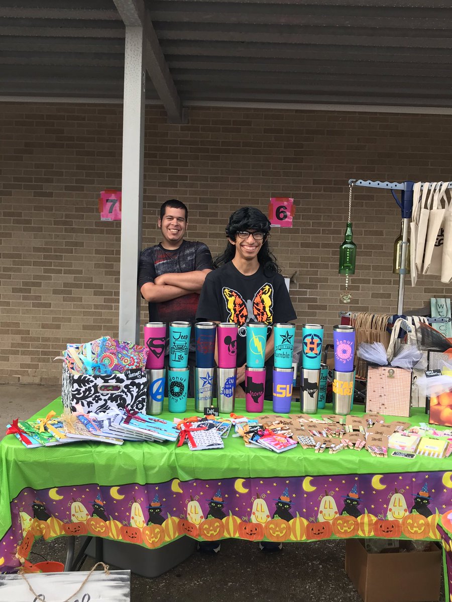Mosaic booth at trunk or treat. Students selling the things they make! Learning job and social skills in the real world.