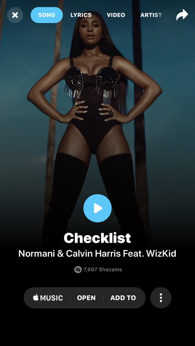 sheabttrlegacy's tweet image. #TeamChecklist #StreamChecklist #ShazamChecklist 
I used Shazam to discover Checklist by Normani &amp;amp; Calvin Harris Feat. WizKid. shazam.com/track/44437455…
