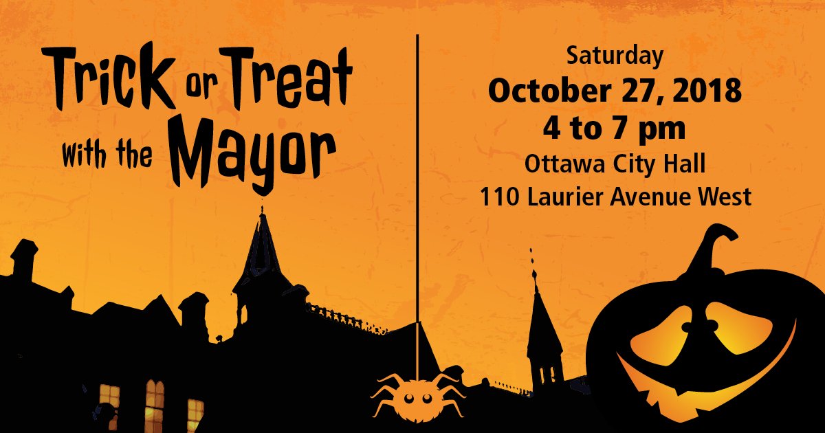 ottawacity's tweet photo. #OttCity Hall will be hoppin' this Sat, Oct 27 with bunnies &amp; froggies, monsters &amp; heroes all trick-or-treating with the Mayor! Want to join? https://t.co/3OSMB38mVN . Thank you to  @GTboutique @BiagiosOttawa @DentistOrleans @OttSpecEvents for helping make the event possible! https://t.co/iMfV379QC1