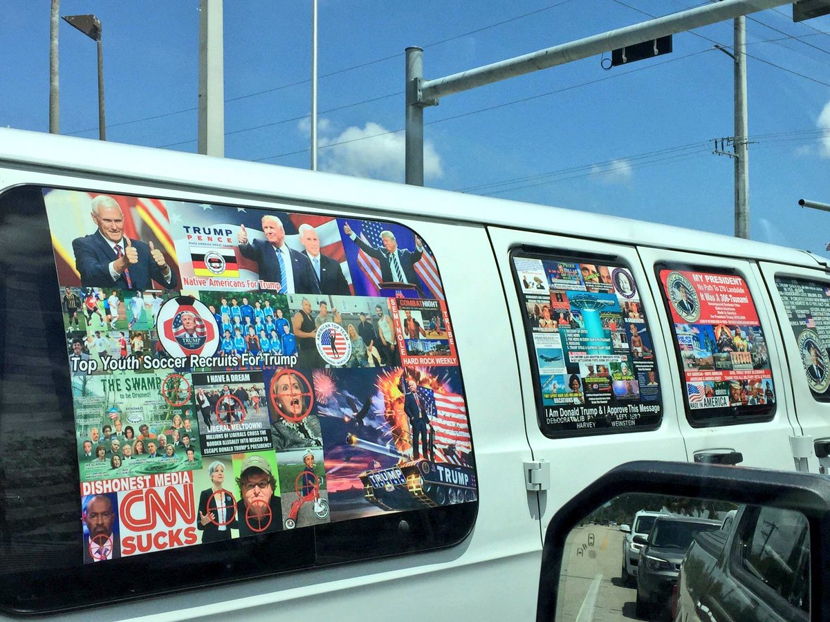 EvanKirstel's tweet photo. The more bumper stickers on your van, the more crazy you are #bombscare #bombsuspect https://t.co/4eHsHS7dVS
