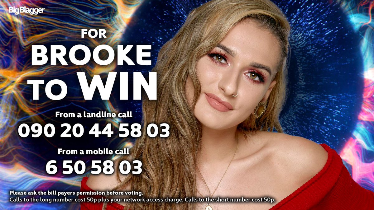 bigblagger's tweet photo. RT: For BROOKE to WIN

From a mobile call: 6 50 58 03 📱 | From a landline call: 090 20 44 58 03 ☎️ 

#BBUK⁠ #BBBOTS #SaveBBUK https://t.co/Vt6BqHrhrF