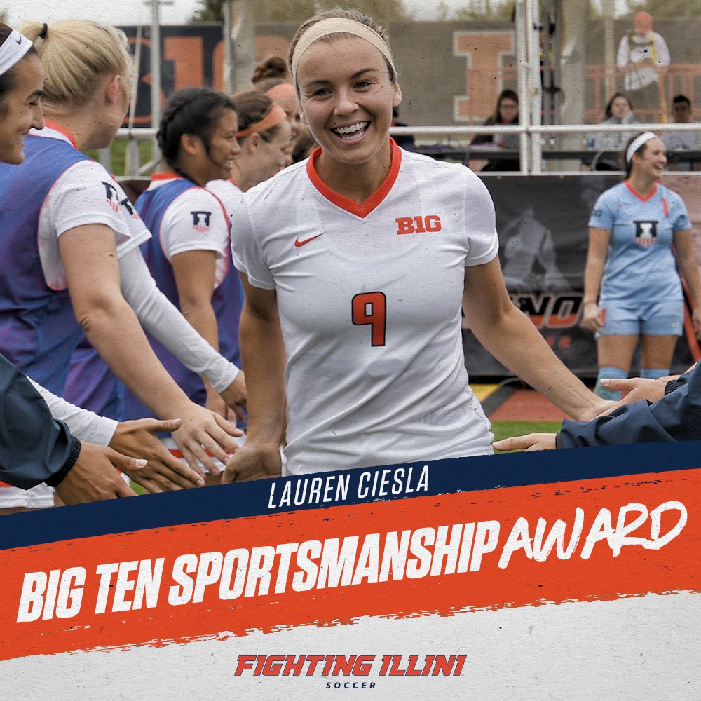IlliniSoccer's tweet photo. Congrats to #Illini @lauren_ciesla, who earned the #B1GWSOC Sportsmanship Award!

🔗 https://t.co/8BbzXeiB4j https://t.co/aSxT3JLOVl