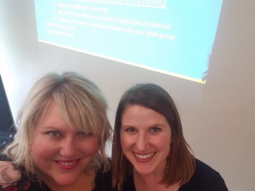 suzannetoohey's tweet photo. With @KendraSeitz at #MITESOL18 presenting on virtual resources to support ELs https://t.co/9eayxZV00j