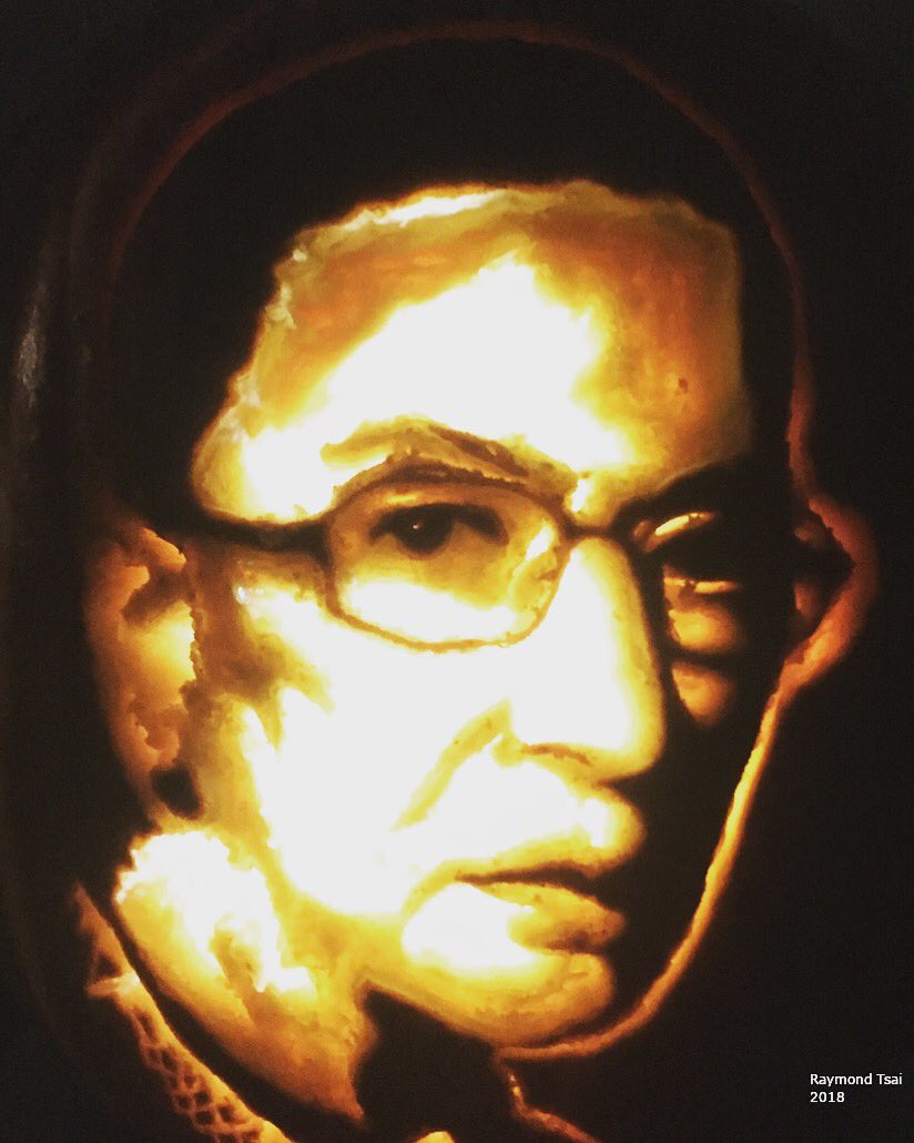 #NationalPumpkinDay, here are my #pumpkin #carvings to celebrate! #rbg #notoriousrbg #ArethaFranklin