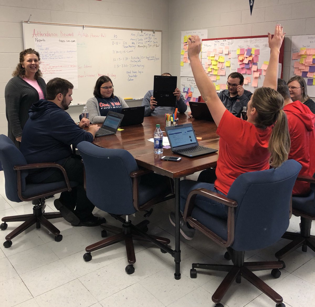 <a href="/creekwoodhs/">Creek Wood HS</a> teachers discuss TVAAS and 2019 projections with <a href="/marycollins7793/">Mary Collins</a> today