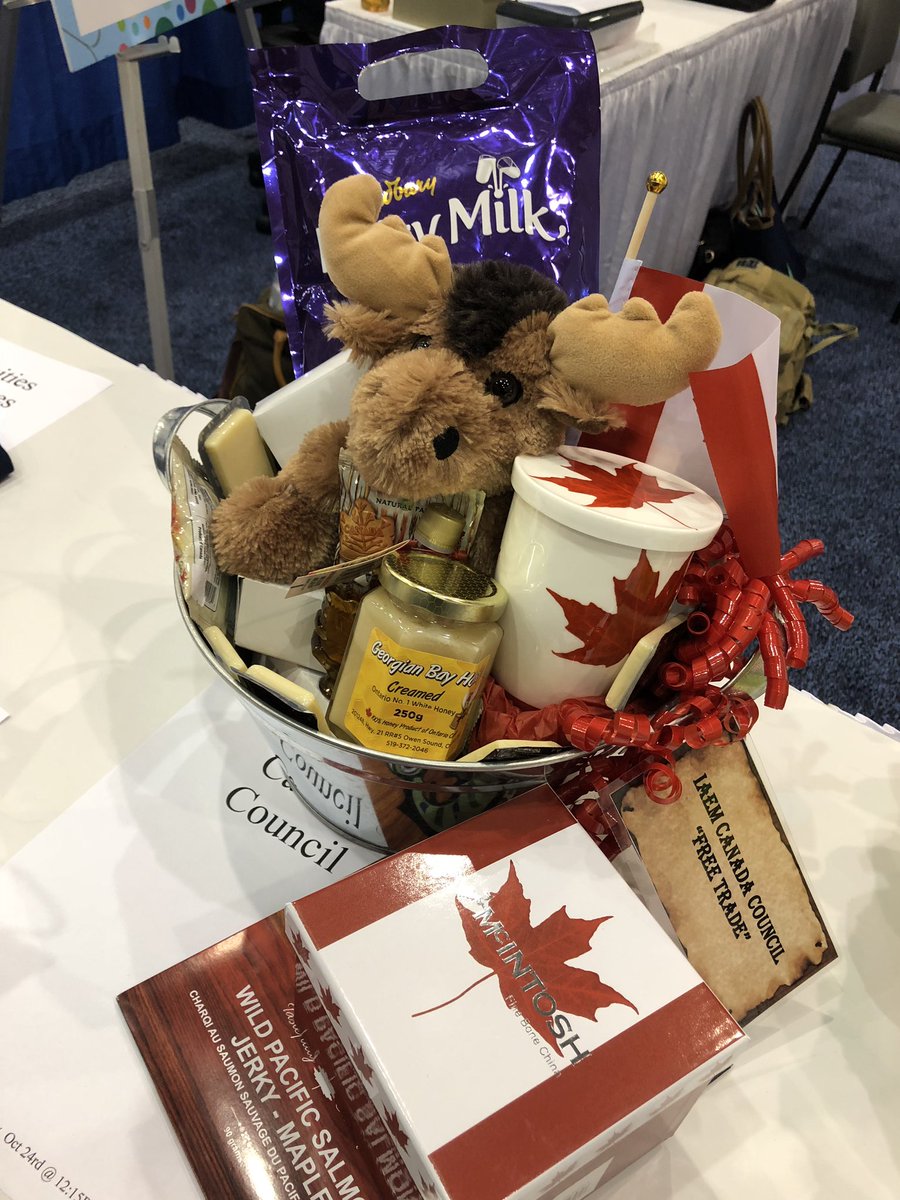 yycSOLE's tweet photo. Had to share this photo of our @IAEMCdnCouncil contribution to the Student Basket auction - notice the tag #freetrade #iaem18 https://t.co/jsCIZxyuV5
