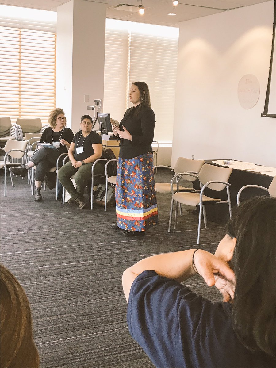 REXforYouth's tweet photo. #KtA2018 Visioning Day Gabrielle Fayant speaking gentle truths abt exclusivity w Indigenous youth: “people want to learn &amp; be allies but sometimes they take up space”;  “reconciliation is a buzzword” “we r holding the weight of our communities on our shoulders” @A7G_Official https://t.co/iGqslu3bpp