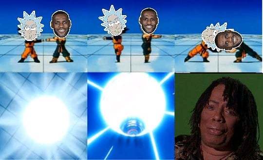 DroidSupreme's tweet photo. Fusion #dragonballz #rickandmorty #lebronjames #rickjames #fusiondance #davechappelle #ricksanchez https://t.co/zc8UWYijUs https://t.co/haNxmNeytp