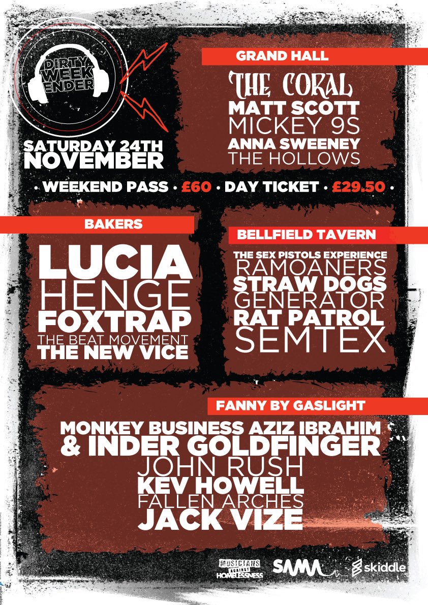 What a Saturday night we have lined up for you with <a href="/thecoralband/">The Coral</a> @LUCIAmusicx <a href="/SexPistolsExp/">SexPistolsExperience</a> <a href="/azizibrahim56/">Aziz Ibrahim</a> &amp; <a href="/InderGoldfinger/">Inder Goldfinger</a> tickets are available from <a href="/skiddle/">Skiddle</a> skiddle.com/e/13215191