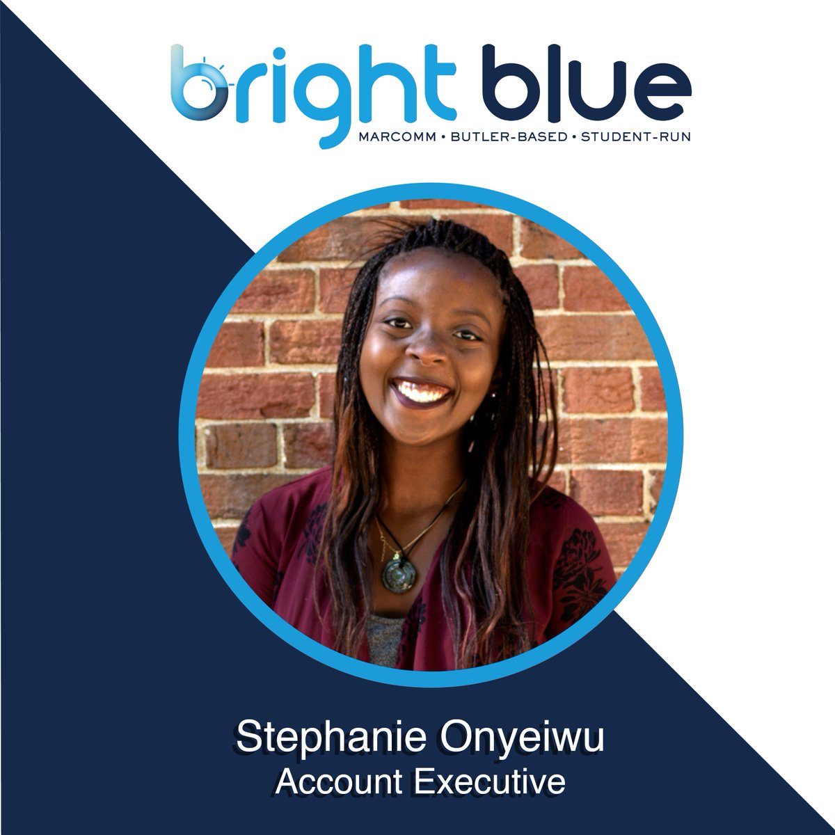 BUBrightBlue's tweet photo. Look who's back for another semester - Stephanie! She works as one of Bright Blue's Account Executives and acts as the first point of contact for our clients. Stephanie is passionate about meeting new people and trying new things! #brightblue #makingbrandsbrighter https://t.co/VGudBOs2UQ
