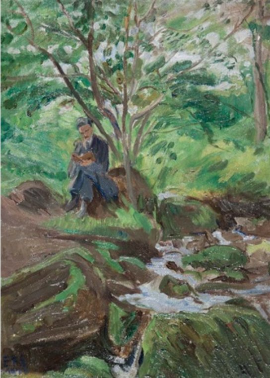 seumas_o's tweet photo. One of the closest friends and always a lot more energetic than I: Seumas O'Sullivan. He reminds me in many ways of Michael, my brother. (Estella Solomons, whom Seumas O'S has courted for years painted this wonderful painting). https://t.co/DJkJLDxdp1