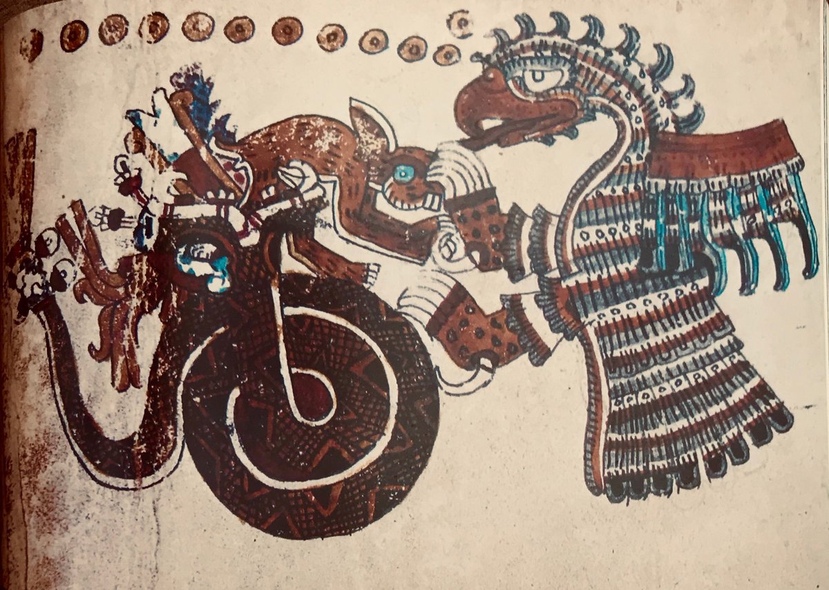 En la tradición azteca, el #águila, metáfora del sol, devora a la serpiente,  metáfora de la noche. En el #códice Vaticano B.Bav., ambos aparecen  peleándose un #conejo. Será ese #México? Eso explicaría, image size:1200x854