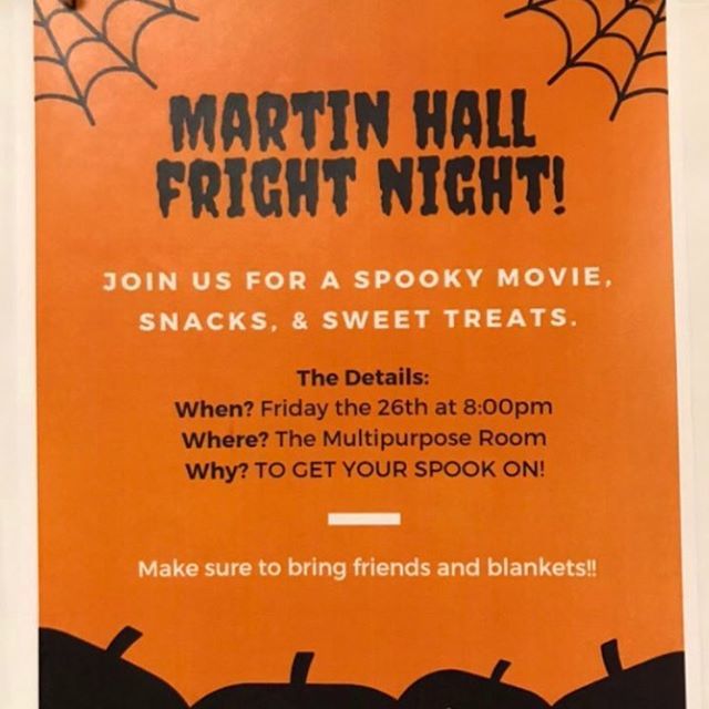 Come out the 26th for a spooky movie, snacks and sweet treat.