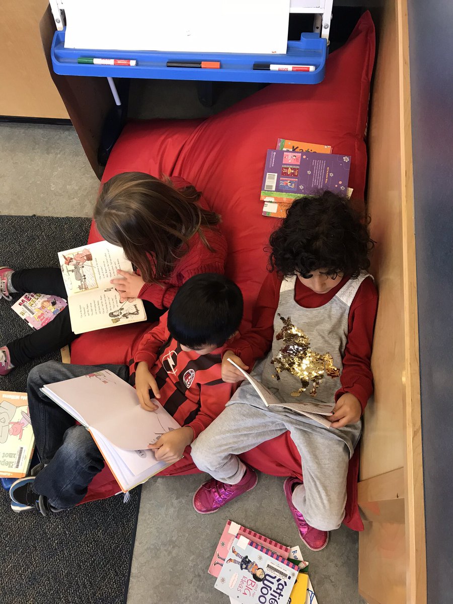 Thanks for the new bean bag chair, Ms. Plint! We’re having fun seeing how many kids we can fit on it.