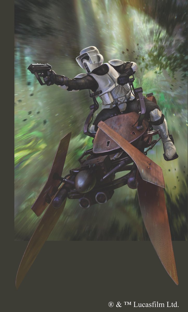 FFGames's tweet image. Speeding toward the weekend like ... #fridayfeeling #starwars #legion

[Art by Alex Kim]