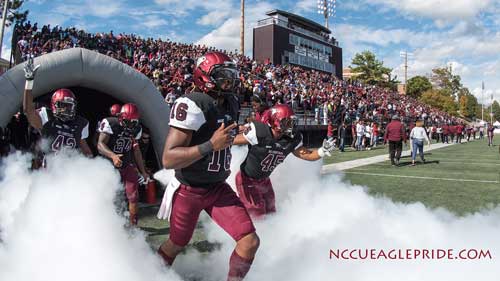 NCEENT's tweet photo. Catch the #NCCUEagles vs. the Delaware State Hornets on #ESPN 3, Saturday 10/27 @ 2pm. Click here for details: https://t.co/f2CZWvAx5z Proud Sponsor #NCEENT #GoEagles https://t.co/LIZq8PAOhC