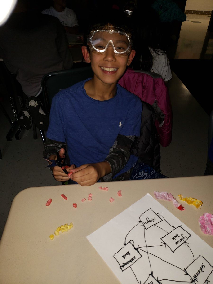 Angela79683235's tweet photo. Scientist working their way through the rock cycle with Starburst in Ms. Meadows and Mrs Murray's class #CREyr5 #CardinalRidgeES #fly5 #experiment #funfriday https://t.co/99fWeVGATp