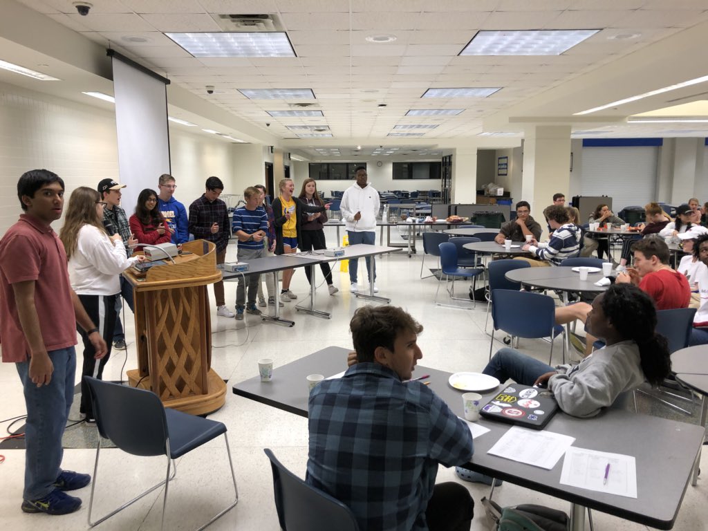 JCarterGlobal's tweet photo. First Rho Kappa trivia night of the year is in the books! Over 50 students hanging out @chsinfo on a Thursday night competing in government and political trivia. All the while, getting review for their upcoming test! Next up, US History! @RhoKappaNCSS @myccs https://t.co/S3UbG8AJQQ