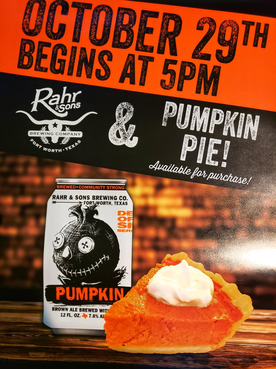 McNellie's SouthCity (@mcnelliessc) on Twitter photo Do you know what goes great with a slice if pumpkin pie? It's <a href="/rahrbrewing/">Rahr & Sons Brewing</a> Pumpkin Brown Ale! Come in Monday October 29th and get both! Pint night starts at 5 o'clock - buy the beer, keep the glass! Do you know what goes great with a slice if pumpkin pie? It's <a href="/rahrbrewing/">Rahr & Sons Brewing</a> Pumpkin Brown Ale! Come in Monday October 29th and get both! Pint night starts at 5 o'clock - buy the beer, keep the glass!