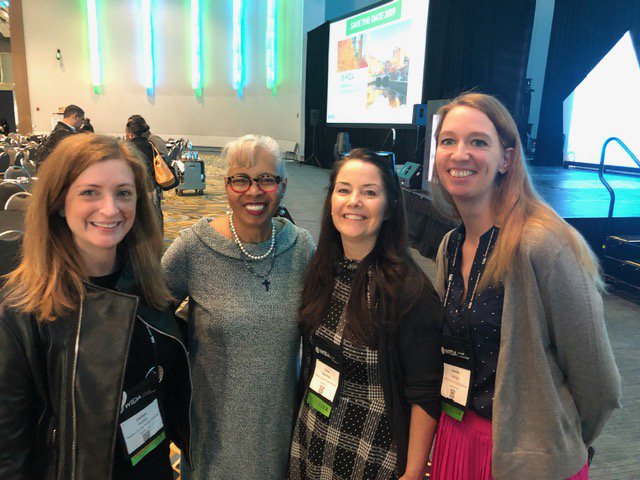 ECMeadows's tweet photo. Thank you to WIDA for hosting such an amazing conference!  Great sessions &amp; the opportunity to meet Gloria Ladson-Billings!  What's next?  Stay tuned for our Podcast and videos on supporting ELs. #WIDA2018 @ADRabette @DR_ESOL @CaitlynSaxton @s_brennan1 https://t.co/jrQ69K1JhJ