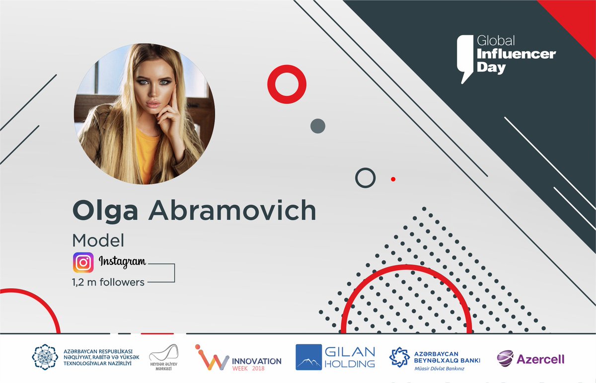InfluencerDay's tweet photo. Olga Abramovich is the guest of the "Global Influencer Day" event. 

Olga (Оля Абрамович) is a famous Russian model. She has over 1.2 million followers on Instagram.

#GID2018 #GlobalInfluencerDay #influencerday #innoweek #keepface https://t.co/JEXqbiIv1d