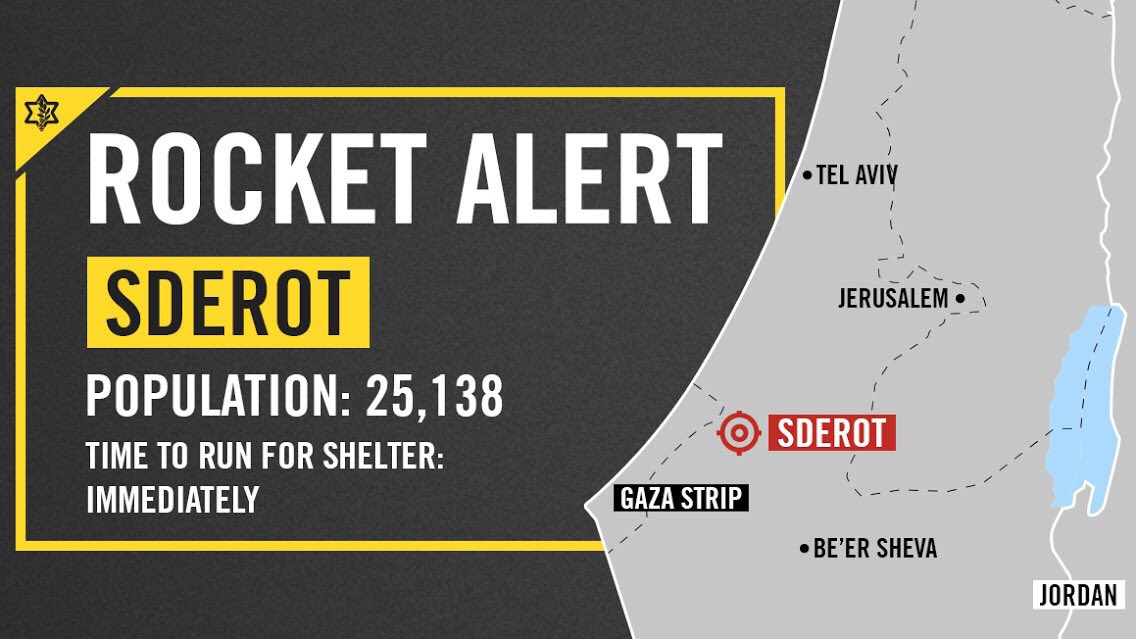 IDF's tweet image. 🚨INITIAL REPORT: Sirens sounded in the city of Sderot and the Sha&apos;ar HaNegev Regional Council. The details are being looked into.