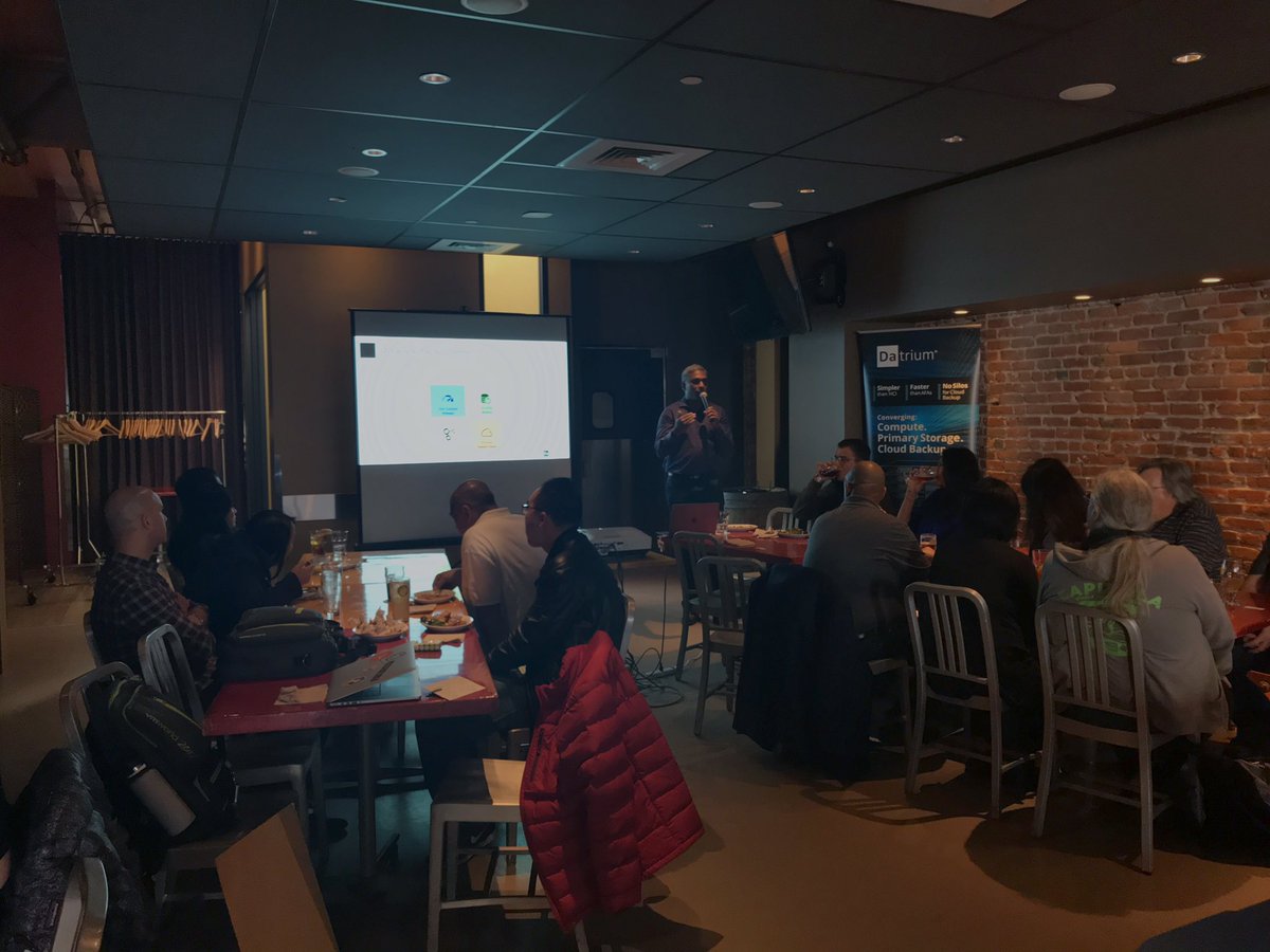 SFvmug's tweet photo. Excellent presentation by @Datrium’s CTO on doing dedupe, DR, and storage the right way. #VMUG #VMware #SFVMUG #dedupe https://t.co/h1LfGYP1E5