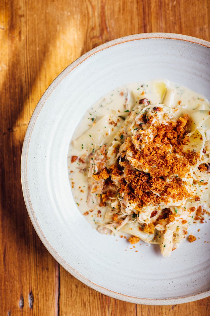 The_Heathcock's tweet photo. Braised Rabbit Leg Pappardelle... #homemadepasta #freshpasta https://t.co/aTrV8sbdTU