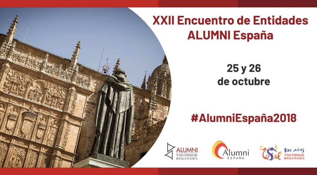 albertoalonsogv's tweet image. Gran Encuentro ALUMNI ESPAÑA 2018 👩🏻‍🎓👨🏻‍🎓en la @usal Universidad de Salamanca con las todas asociaciones Alumni en la Universidad. La comunidad universitaria como pilar clave de nuestra sociedad  #alumniespaña2018 #españa #universidad #alumni @alumni_usal @AlumniEsp @UAMAlumni #usal
