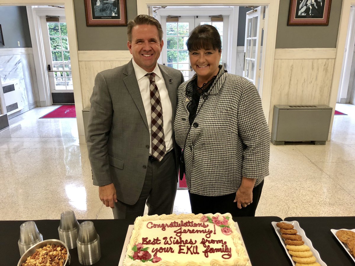 michaeltbenson's tweet photo. Not sure what we are going to do without @jlraines as the captain of our office ship but @CRMbecoming &amp; @kevdumay96 and I will try our best to soldier on! 

You’re the best, Jeremy. Thanks for all you’ve done for @EKU and for us. Godspeed to our dear friend and colleague. https://t.co/IjDK2xbtiO