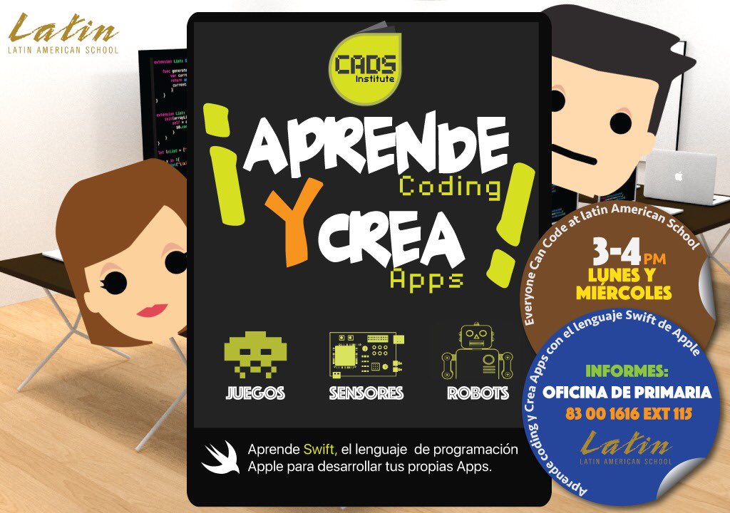 Abrimos nuestras puertas para recibir alumnos de todos los colegios para formar parte de CADS Institute, un espacio único en México donde, con la ayuda de profesionales, podrás crear tu propia app. ¡Te esperamos! #MexicoCanCode #AppleDistinguishedSchools <a href="/AppleEDU/">Apple Education</a>