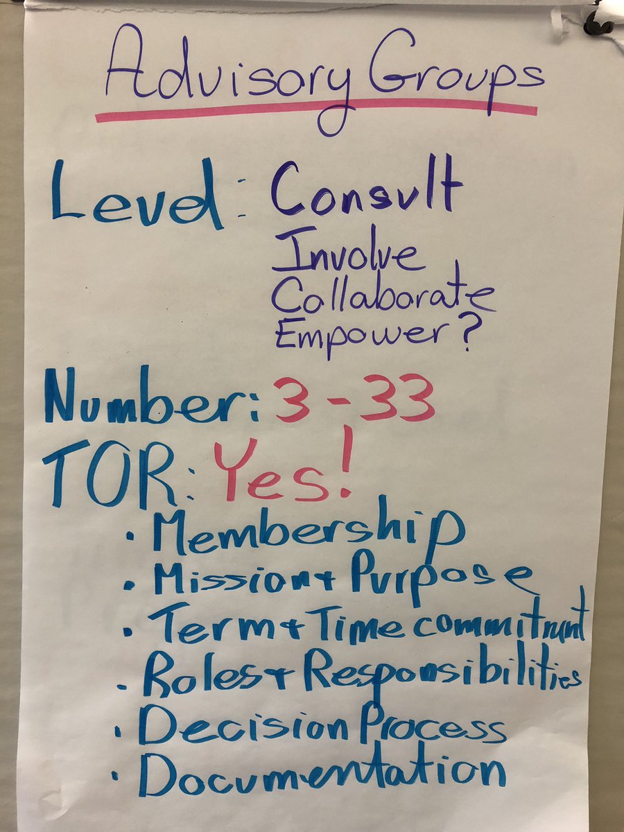 GRobinson101's tweet photo. How do you create an effective Advisory Group? #IAP2training #stakeholderengagement https://t.co/i6MyBau41J