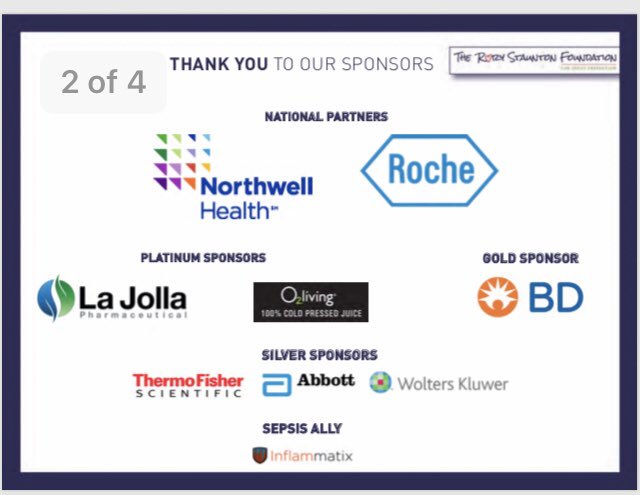 EndSepsis's tweet photo. And it’s a wrap! The Fifth National Forum on Sepsis has come to a close. Enormous thanks to our generous sponsors for making all this possible! @NorthwellHealth @RocheDiaUSA La Jolla Pharmaceuticals @AbbottGlobal @BDBiosciences @thermofisher @PCT4Sepsis @wkhealth @Inflammatix_Inc https://t.co/YtYp5O9laA