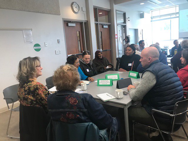 eastendchc's tweet photo. Great company, great conversation with #beyrima, #beynate, #BradMBradford and #TPS55Div as we discuss how to build a healthier east end community. #CHWW2018 https://t.co/gfFCvySRJP
