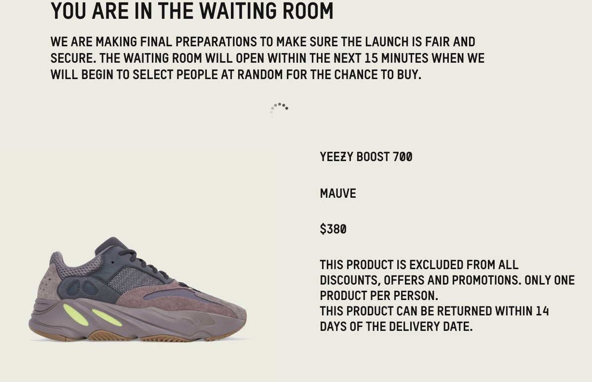 how to get past the waiting room for yeezys
