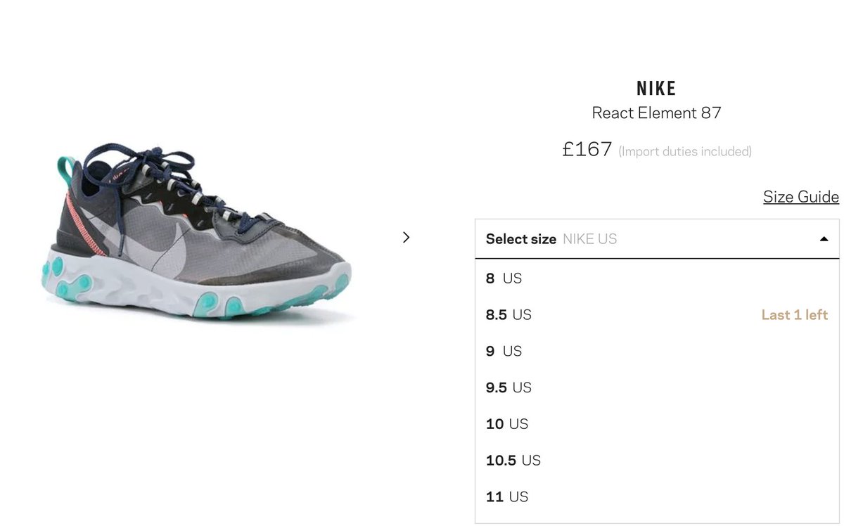 farfetch nike react element 87