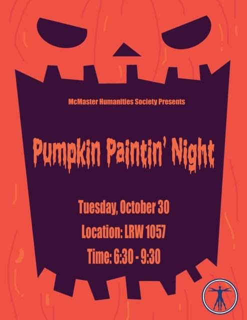 MacHumSociety's tweet photo. Do you like pumpkins spice lattes? But no spice lattes???? How about painting them??!!
Come out to our event next week and paint all the pumpkins you want! https://t.co/Z0HAkXTvyd