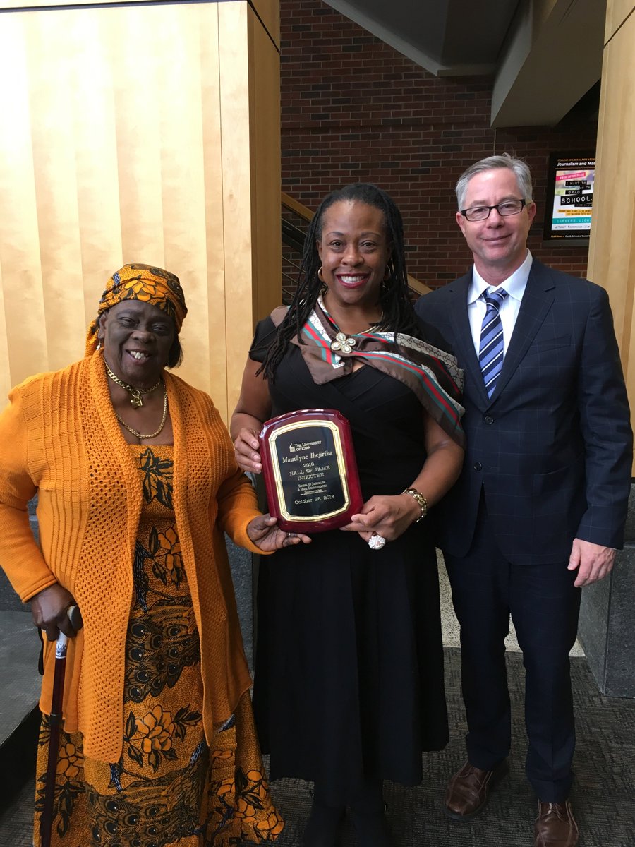 maudlynei's tweet photo. A humbling afternoon! Grateful to be inducted into @uiowa #SchoolofJournalismandMassCommunication's #HallOfFame. Many thanks to the wonderful @UIOWA_SJMC faculty who nominated and voted for me as the #2018Inductee, and to SJMC's inspiring leader, Director #DavidRyfe! https://t.co/KxffkDKn82