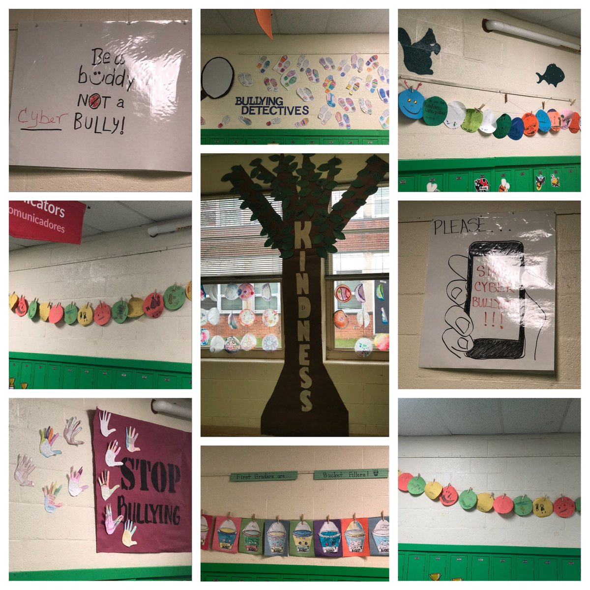 TeamWoodmoor's tweet photo. What a great #BCPSBeKind2018 week for @TeamWoodmoor! From kindness trees and caterpillars, to cyberbullying and bucket fillers, all of our classes chipped in to make it amazing! #KindnessMatters #AntiBullying @DrPenK @PrincipalFBrown @MrsAbles_WES @Ken_Patterson https://t.co/4Mu53fweND