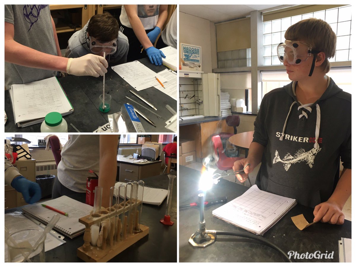 Physical science class completing their physical/chemical change lab. #goodhueschool