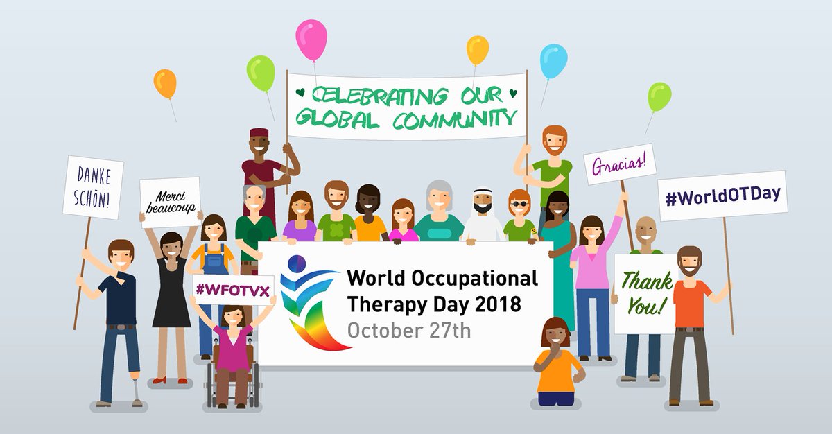AOTAInc's tweet photo. How will you celebrate #WorldOTDay tomorrow? We have some ideas for promoting occupational therapy, like the #31dayOTchallenge or #OTGDS2018. https://t.co/QSmkpMejQM https://t.co/FDpVb24MWZ