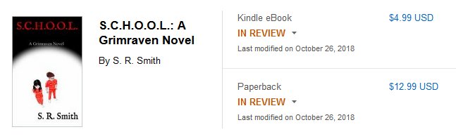 AuthorSRS's tweet photo. Okay... My book is officially under review from the good folks at KDP.Amazon. 
Anytime between now and 72 hours, my book will be available for ebook and Paperback. 
Fingers crossed! @GrimravenN-ovels https://t.co/KoeCdMMS21