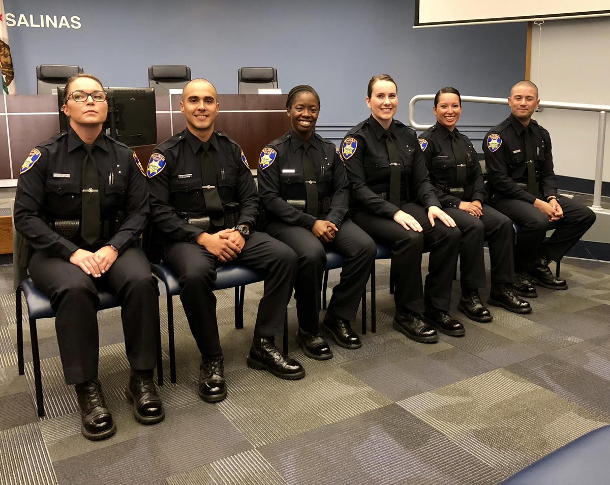 Yesterday, Salinas PD held an Oath of Office Ceremony welcoming six new officers. Jennifer Bontrager, Francisco DeLeon, Dionna Lucas, Maria Martinez, Russell Speirs and Brittney Long, congratulations and welcome to the Salinas Police Department!