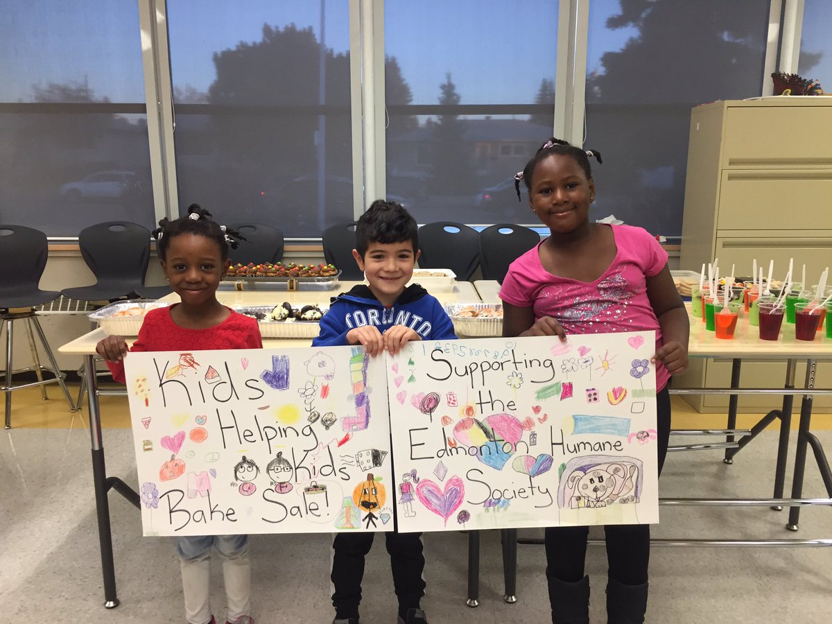 BalwinSchool's tweet photo. Our Kids Helping Kids club hosted a tasty bake sale today! All proceeds are going to @EdmontonHumane to support the advancement of animal welfare! #balwinfamily #epsb #community #edmontonhumanesociety https://t.co/QMWJHogGZ9