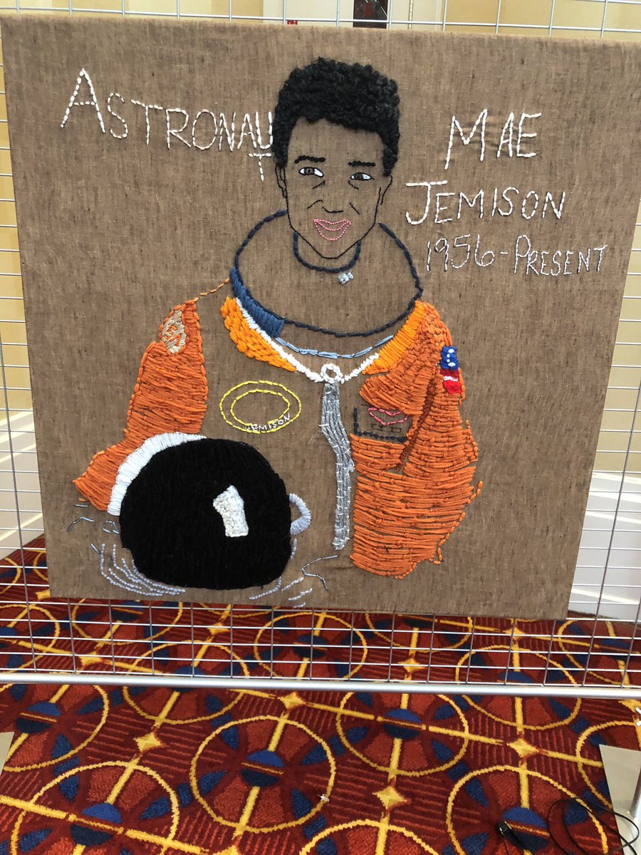 chad6000's tweet photo. .@maejemison is featured as a work of art by @BaltCitySchools students at the @GreatCitySchls conference #CGCS18 @Bayer https://t.co/f4eL1EZaea