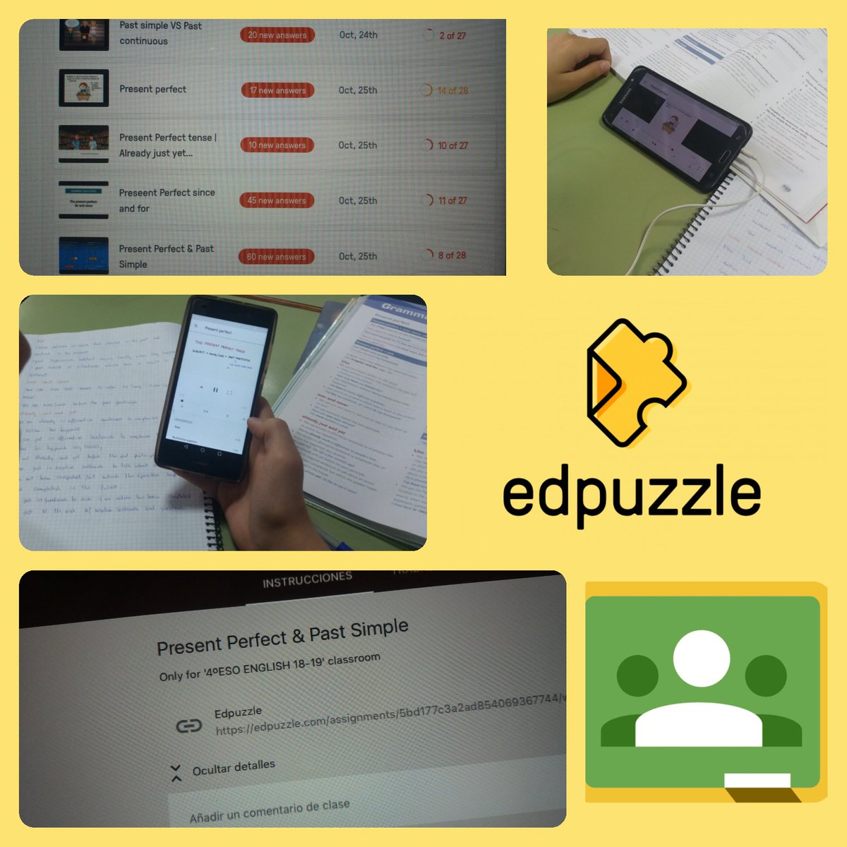 CheloELT's tweet image. Integrating @edpuzzle and @GoogleForEdu #classrooms Students engaged and challenged.Teachers guide on the side #flippedclassroom #activework @SagradaSevilla