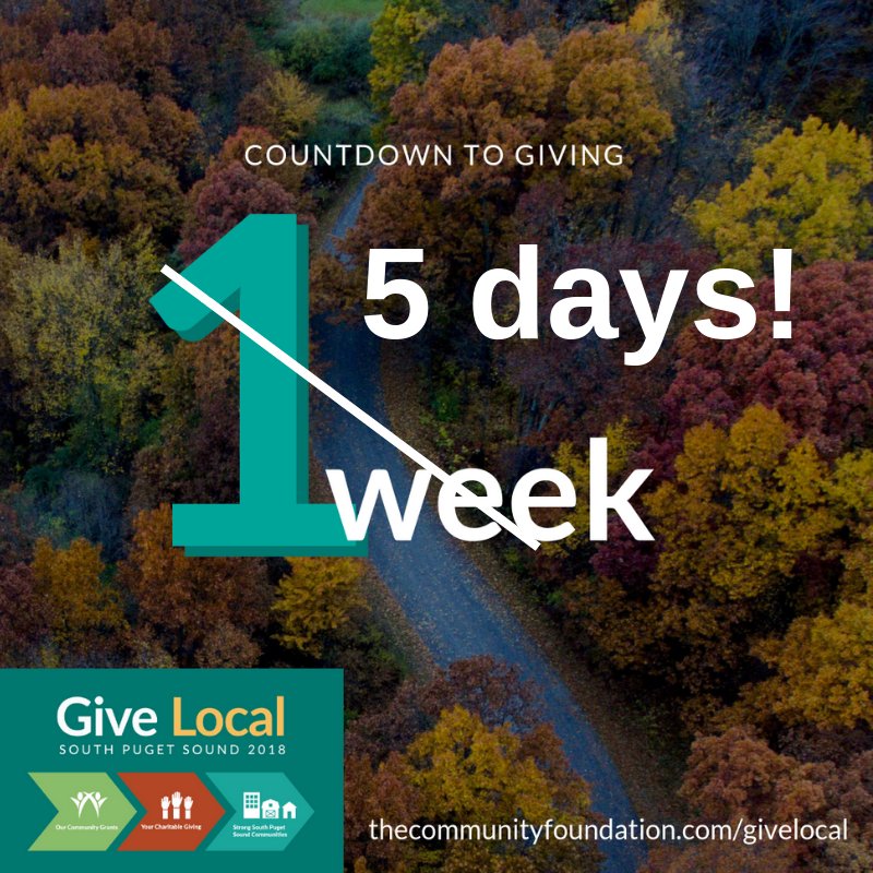 YWCA_Of_Olympia's tweet image. FIVE days until #GiveLocalSPS! What will we be highlighting for your #GiveWhereYouLive donation? Stay tuned! @tcfsps