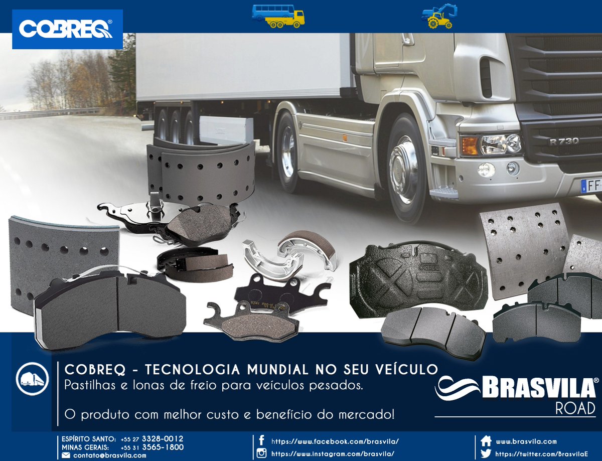 BrasvilaE's tweet photo. #COBREQ -Tecnologia européia de frenagem presente nas principais montadoras, oferecendo excelente desempenho aliado a durabilidade e baixo desgaste do discos e tambores. #Brasvila - Compromisso com a performance e segurança! #freio #lona #pastilhas #autopecas #peças #atacado https://t.co/GBjAiLoYxp