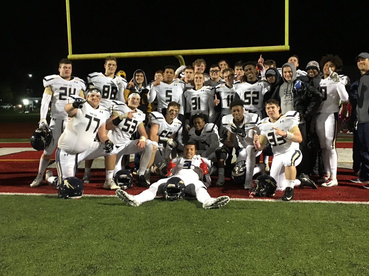 Congrats to the SSA Football team with a big win over Avonworth tonight! Bringing the conference championship back to <a href="/shady_side/">Shady Side Academy</a>, and a home playoff game next week!