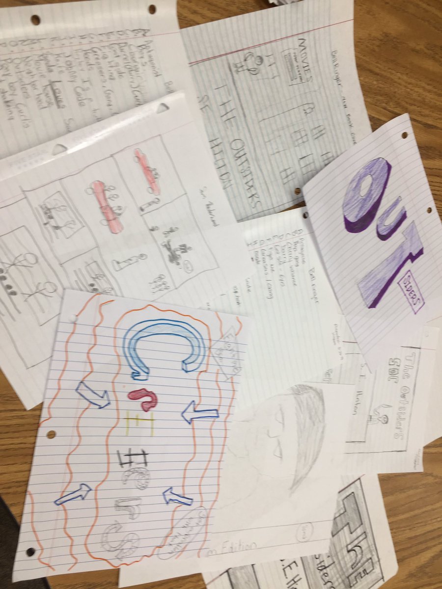 PamEilers22's tweet photo. Students represent their knowledge of The Outsiders through different types of thinking. #CISDPR1DE @iamsturchie  #ponyboy😍 #CMSWeRLit https://t.co/bb9GYlffe5